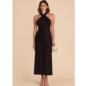 NWT Birdy Grey Bridesmaid Monique Matte Satin Black Dress XS